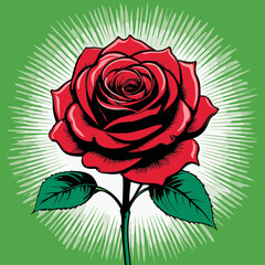 vector rose flower illustration for graphic design