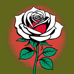 vector rose flower illustration for graphic design