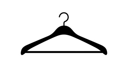 Black Wooden Clothes Hanger with Hook, Simple Design, Clothing Accessory