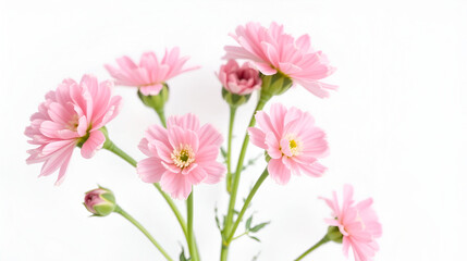 Light pink flowers (Ranunculus) isolated on white background.