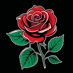 vector rose flower illustration for graphic design