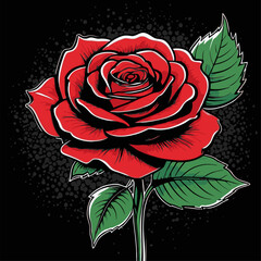 vector rose flower illustration for graphic design