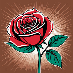 vector rose flower illustration for graphic design