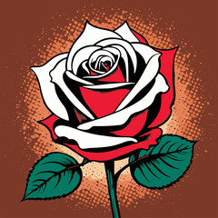 vector rose flower illustration for graphic design