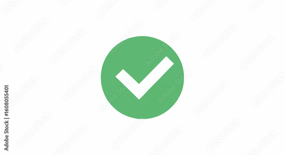 Poster a green circle with a white check mark in the center indicating completion or confirmation status ic