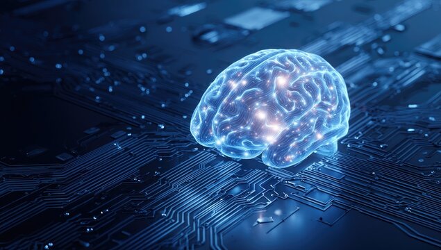 Digital brain on circuit board (5)