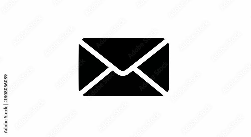 Aufkleber a simple black and white graphic of a closed envelope with a clear and minimalist design style used