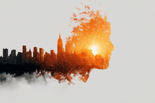 City skyline and digital grid interface: a modern energy fusion. Green technology. Dublin's gridbeyond and gore street fund power california's future. Real-time data. Futuristic city.