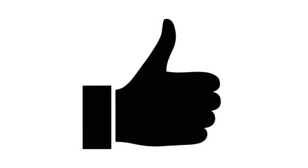 Black Silhouette of a Hand Giving a Thumbs Up Gesture