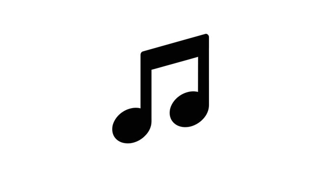 Monochrome black icon of two beamed eighth notes, a simple musical symbol for melody and rhythm.