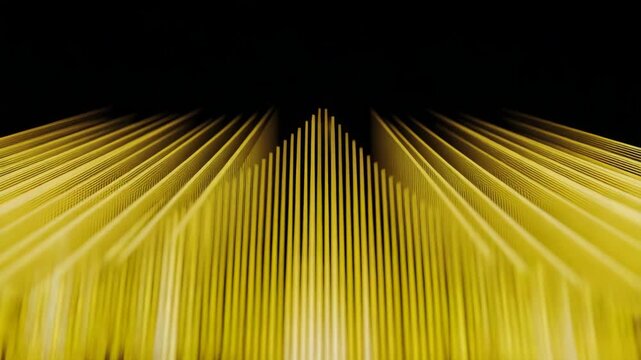 Abstract golden light pattern emphasizing dynamic digital visuals and luminous geometric lines