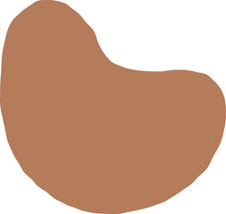 Curved Freeform Brown Bean Shape