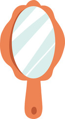 Scalloped Oval Mirror with Coral Frame