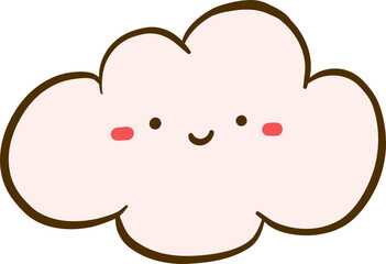 Cute Kawaii Cloud With Smiling Face