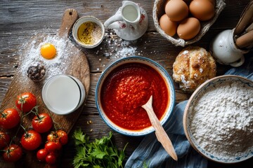 A vibrant display of fresh ingredients perfect for cooking delicious meals.