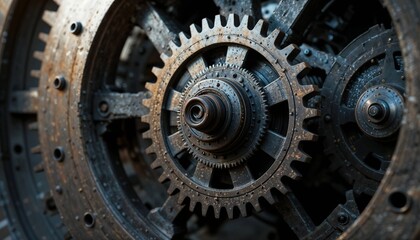 close up of old gears