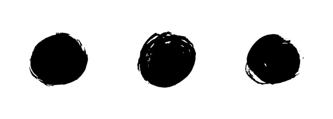 Hand drawn circle brush sketch set