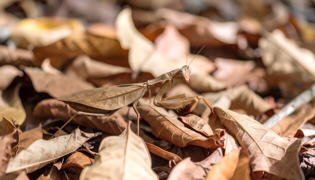 Dead Leaf Mantis perfectly camouflaged