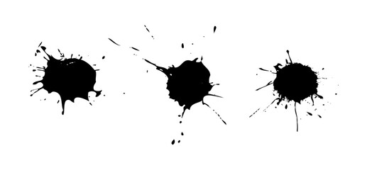 Grunge ink blots on black colour