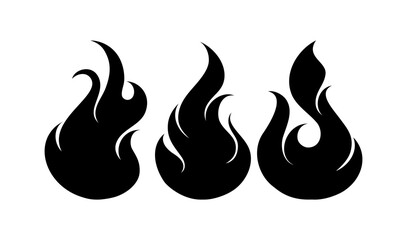 fire flames silhouettes vector on black colour