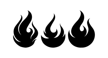 fire flames silhouettes vector on black colour