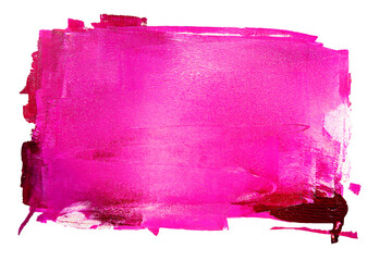 Vibrant abstract composition with lilac, purple layers ink from paint roller marks, isolated on white background. Distressed frame, artistic brush stroke
