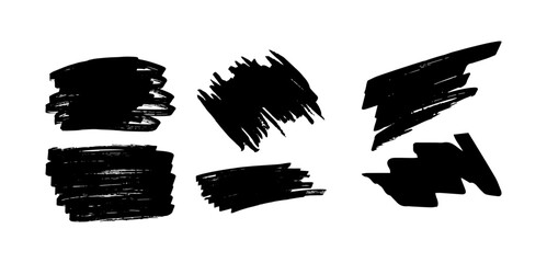 Paint grunge backgrounds, brushstrokes on black colour.