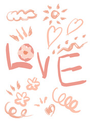 set of hand drawn vector love icons for your design