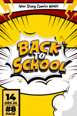 poster style magazine comic template back to school