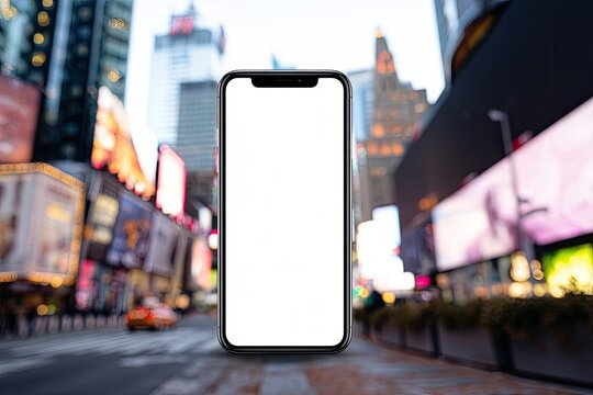Smartphone in Times Square (3) - Powered by Adobe
