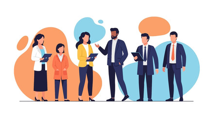 Diverse Business Team Collaboration: Illustration for Website or Presentation