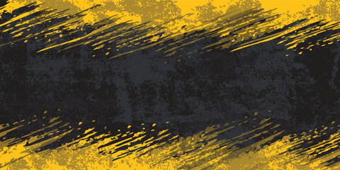 Abstract yellow-gray frame. Sports design on a dark background in grunge style. Illustration for sports, athletics, workout, etc.