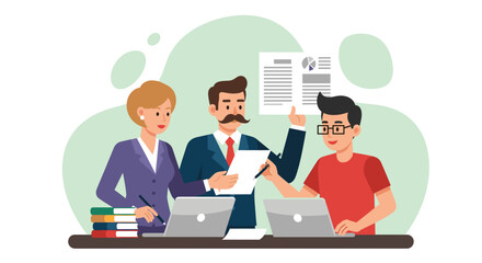 Teamwork and collaboration in a modern office setting, ideal for business presentations and websites.