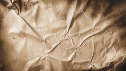 Wrinkled brown paper texture with antique feel for backgrounds and design projects