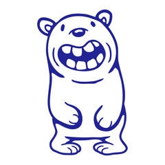 Bear Grinning Happy Cheeky Smile Teeth Teddy Funny