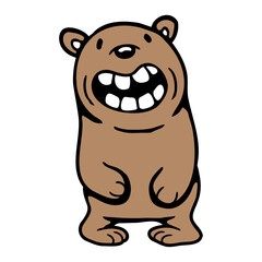 Bear Grinning Happy Cheeky Smile Teeth Teddy Funny