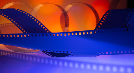 real film strip for abstract cinematic background