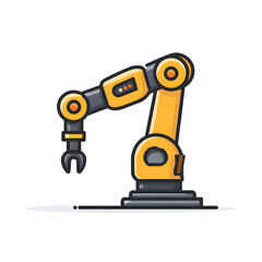 Orange industrial robotic arm used for automation in manufacturing lines.