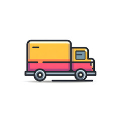 Fototapeta premium Icon of industrial delivery truck for logistics and shipping.