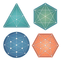 Geometric Network Icons for Technology and Science