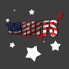 Increasing tariffs united states of america usa flag concept