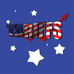 Increasing tariffs united states of america usa flag concept