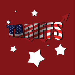Increasing tariffs united states of america usa flag concept
