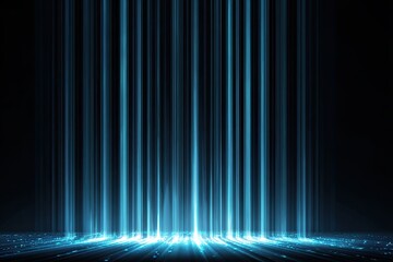 Abstract light beams on a dark stage