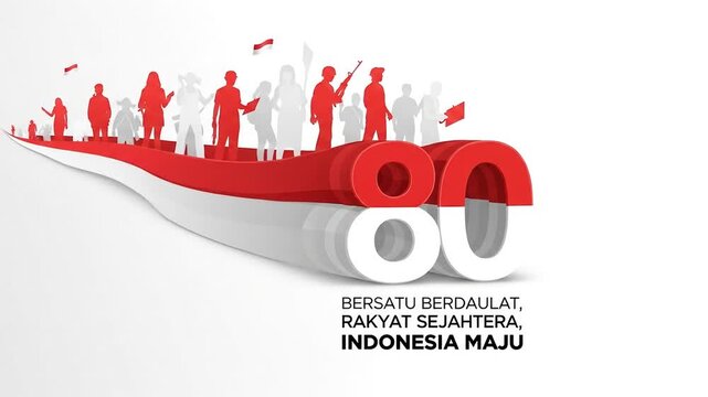 Celebrating 80 Years of Indonesian Independence: A dynamic and patriotic animation sequence for