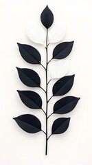 Minimal black and white leaf wall art – geometric leaf wall art with modern design, elegant black and white leaf wall decor for interior and leaf wall art inspiration