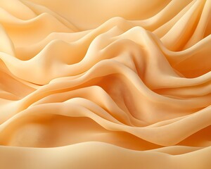 Peach silk fabric texture – smooth silk fabric with flowing waves, soft and elegant silk fabric folds for background and silk fabric textile design