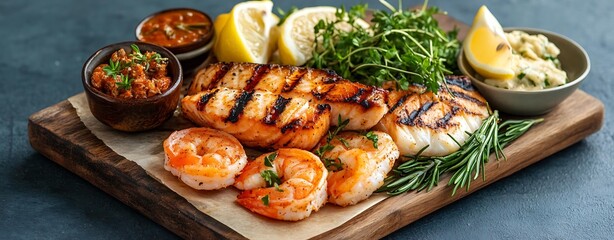 Grilled chicken breast with creamy sauce – healthy grilled chicken served with herbs and lemon, juicy grilled chicken for fitness meals and grilled chicken recipes