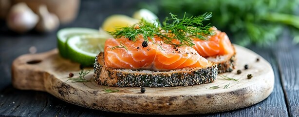 Healthy smoked salmon toast – clean eating smoked salmon with rye bread and dill, high-protein smoked salmon for healthy smoked salmon lovers
