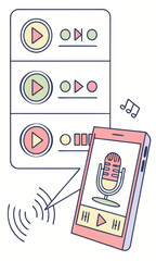 Mobile audio player app interface